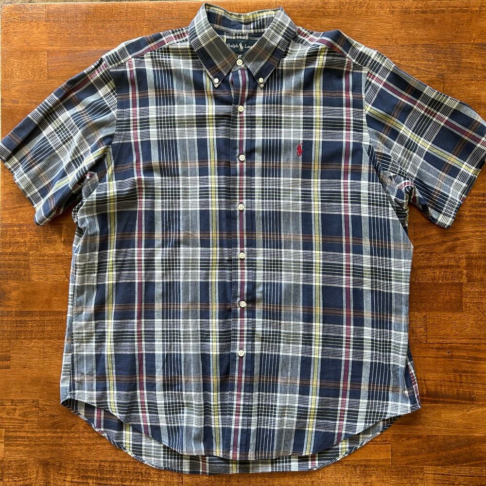 Polo Ralph Lauren men’s casual plaid short sleeve button-down size XL - Picture 2 of 8
